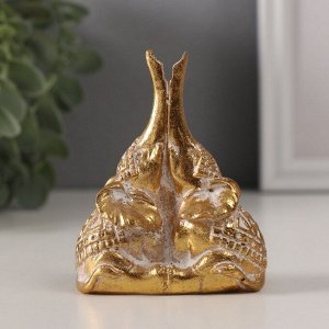 Фигурка полистоун «Слонята. Индейские узоры», золото, 6.2x3.5x7.8 см