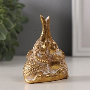 Фигурка полистоун «Слонята. Индейские узоры», золото, 6.2x3.5x7.8 см
