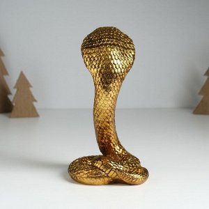 Фигурка полистоун «Египетская кобра», под золото, 10.5x8.7x19 см