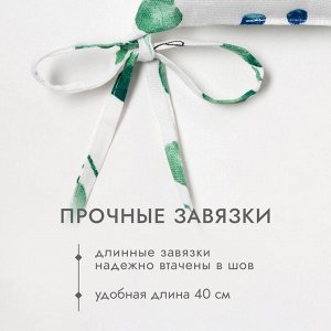 Подушка на стул &quot;Доляна&quot; Eucalyptus 42х42х7 см, 100% хлопок, 164 г/м2