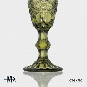 Бокалы для шампанского Magistro «Ла-Манш», 160 мл, 7*20 см, стекло, зелёные, набор 6 шт