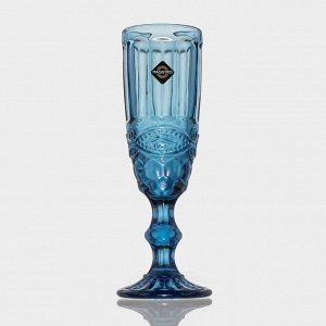 Бокалы для шампанского Magistro «Ла-Манш», 160 мл, 7x20 см, набор 2 шт., стекло, синие