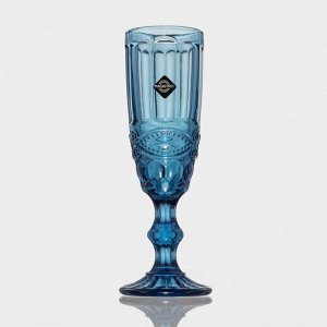 Бокалы для шампанского Magistro «Ла-Манш», 160 мл, 7x20 см, набор 6 шт., стекло, синие