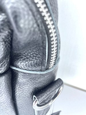 Сумка мужская деловая для документов А4 натуральная кожа черная