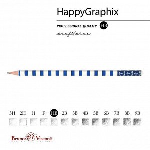 Карандаш BrunoVisconti® чернографитовый, НВ HappyGraphix "МОРСКАЯ"