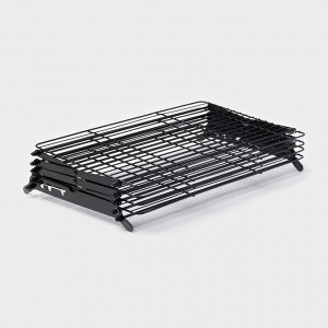 Решётка для глазирования и остывания кондитерских изделий KONFINETTA, 4 яруса, 43.5x25.5x8 см, чёрная