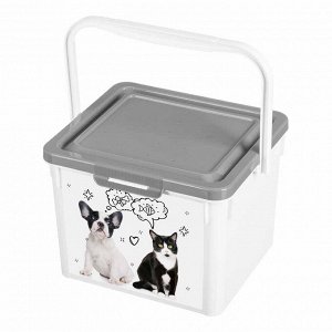 Контейнер для корма для животных  [LUCKY PET] 5,3л СЕРЫЙ