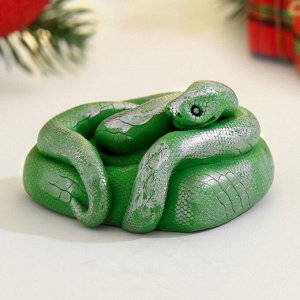 Фигурное мыло "Змейка Сердечко" зеленое, 85г