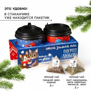 Чай подарочный «Тепло на двоих», набор 2 шт. х 3 г