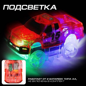 Автоград Машинка для гибкого трека Flash Track, с зацепами для петли, цвет красный