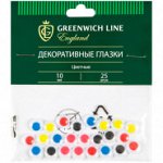Материал декоративный Greenwich Line &quot;Глазки&quot;, цветные, 10мм, 25шт.
