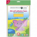 Цветной мягкий пластик &quot;Пенка EVA&quot; Greenwich Line, А4 5л., 5цв., самоклеящаяся, в пакете с европодв.