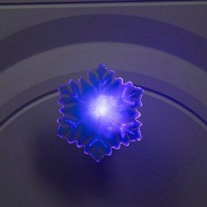 Игрушка световая «Снежинка» 8 см, 1 LED, батарейки LR44x3 (в компл.), мерцание, свечение мульти