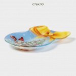 Блюдо стеклянное сервировочное Доляна «Бант. Зимняя сказка», 19*14 см