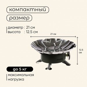 Плита газовая портативная maclay, для кемпинга, с ветрозащитой, 12x12 см, малая, круглая
