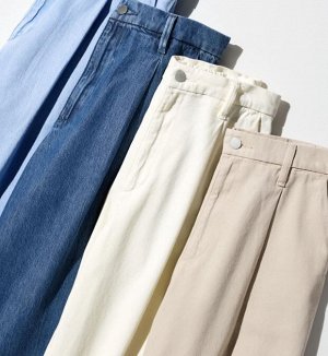 Брюки джинсовые бежевые UNIQLO