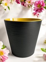Горшок для цветов (с вкладкой) КОНУС ЧЕРНЫЙ, 3,7л d20 пластиковый