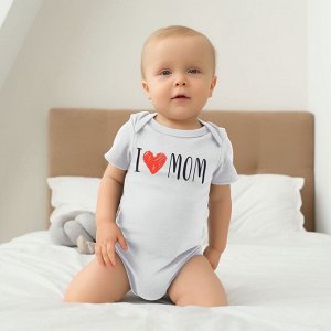 Боди Крошка Я Love mom, рост 68-74 см, белое