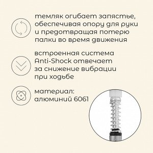 Палка трекинговая maclay Alu 100, телескопическая, 1 шт.