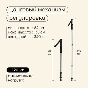 Палки трекинговые maclay Alu 100, телескопические, 2 шт.