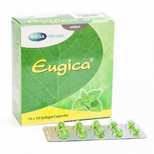 Капсулы Eugica с натуральными маслами для горла детям и взрослым, 100 шт