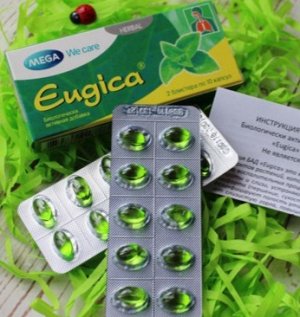 Капсулы Eugica с натуральными маслами для горла детям и взрослым, 20 штук в упаковке