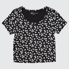 Укороченная футболка черная UNIQLO x PAUL & JOE