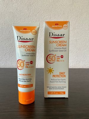 Disaar Солнцезащитный крем для лица с экстрактом корня солодки SPF50+, 50 мл