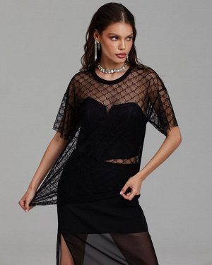 Футболка из сетки с узором 456.4