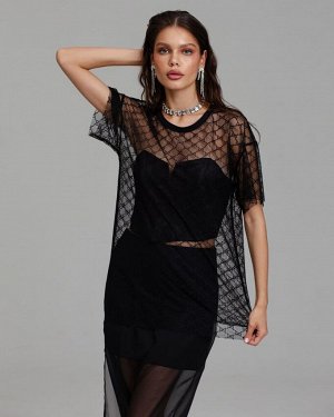 Футболка из сетки с узором 456.4