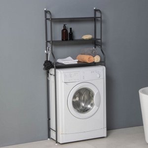 Стеллаж над стиральной машинкой, 65x25x152 см, чёрный