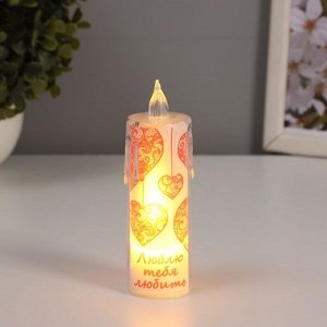 Светодиодная свеча, ночник LED RISALUX «Кружева», 3xLR1130, 3.8x3.8x12 см