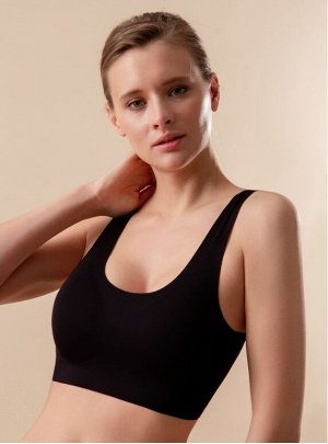 INDEFINI Черный бесшовный бюстгальтер-топ BRA Push up