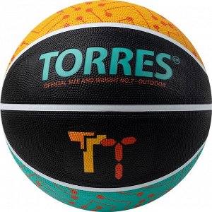 Мяч баскетбольный TORRES TT B02127, р. 7, резина, нейлон. корд, бутиловая камера