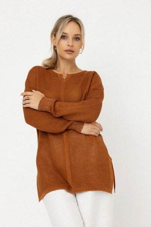 Джемпер из льна 4-313 темное золото