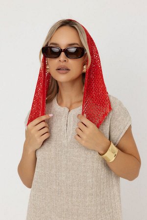 Косынка льняная 16-18 красный меланж