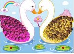 Аппликация лебеди