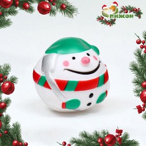 Шар пищащий для собак «Весёлый снеговик», виниловый, 8.5x8 см