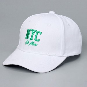 Кепка детская для девочки NYC, белая, р-р 52-54, 5-7 лет