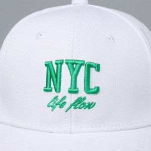 Кепка детская для девочки NYC, белая, р-р 52-54, 5-7 лет