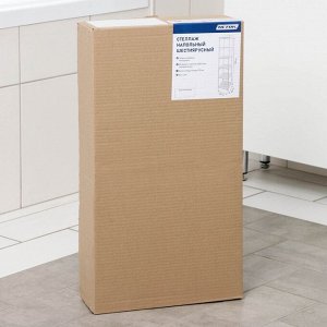 Стеллаж напольный шестиярусный, 29x29x158,5 см, чёрный