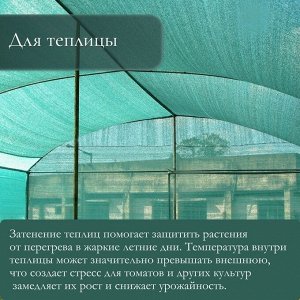 Сетка затеняющая, 50x3 м, плотность 50 г/м², тёмно-зелёная, в рулоне