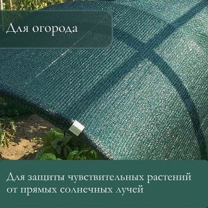 Сетка затеняющая, 5 x 3 м, плотность 80 г/м², тёмно-зелёная, в наборе 15 клипс
