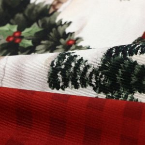 Дорожка на стол Этель «Лошадки» 30*70 см, 100% хлопок, саржа 190 г/м*, бежевая/красная