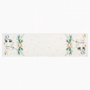 Дорожка на стол Этель Spruce mood 40x149 см, 100% хлопок, саржа 190 г/м², белая
