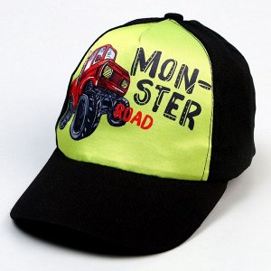 Кепка детская Monster road, чёрная, р-р. 52-54
