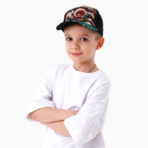 Кепка детская для мальчика «Аниме», чёрная, р-р 52-54, 5-7 лет
