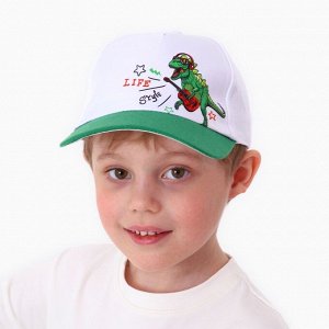 Кепка детская Life style, белая, р-р 52-54, 5-7 лет