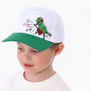 Кепка детская Life style, белая, р-р 52-54, 5-7 лет