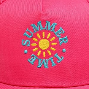 Кепка детская с сеткой Summer time, розовая, р-р 52-54, 5-7 лет